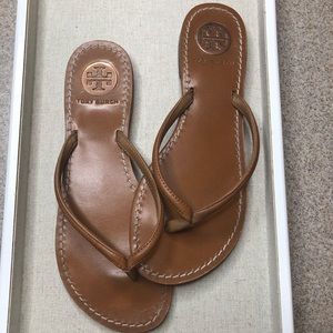 Tory Burch leather flip flops